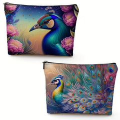 Peacock Printed Cosmetic Bags for Women Makeup Bag Girls Wash Bag Toiletry Bag