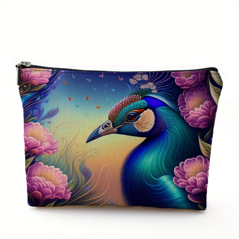 Peacock Printed Cosmetic Bags for Women Makeup Bag Girls Wash Bag Toiletry Bag