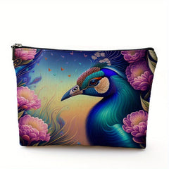 Peacock Printed Cosmetic Bags for Women Makeup Bag Girls Wash Bag Toiletry Bag
