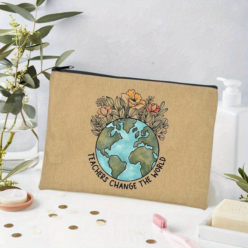 Teacher Print Zipper Wash Bag Cosmetics Toiletry Travel Storage Gift