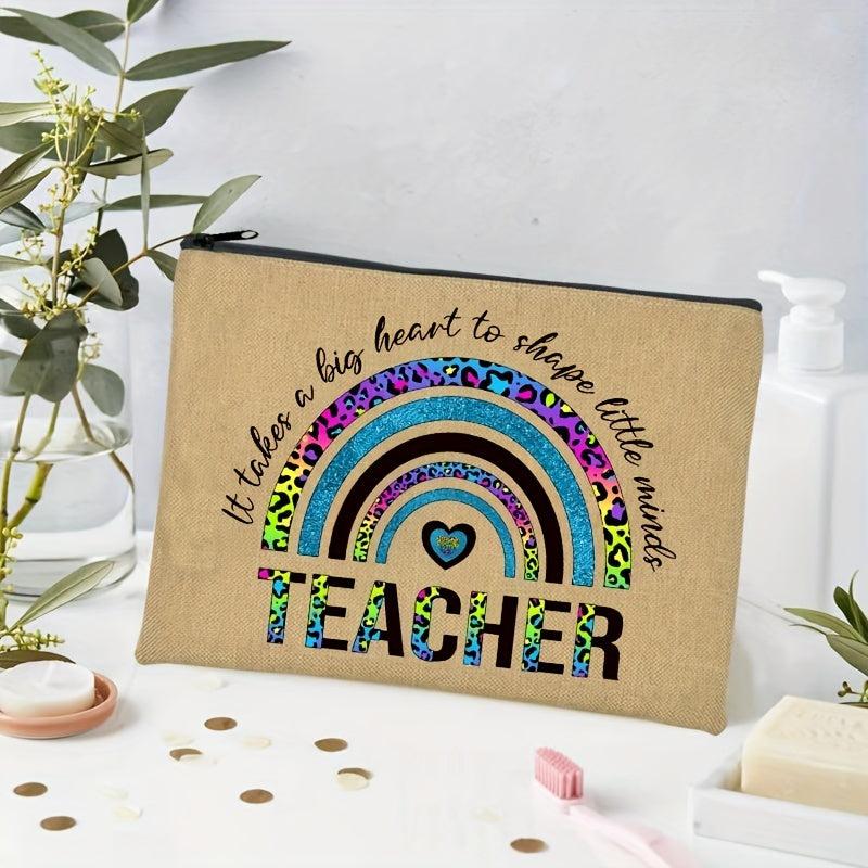Teacher Print Zipper Wash Bag Cosmetics Toiletry Travel Storage Gift