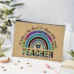 Teacher Print Zipper Wash Bag Cosmetics Toiletry Travel Storage Gift