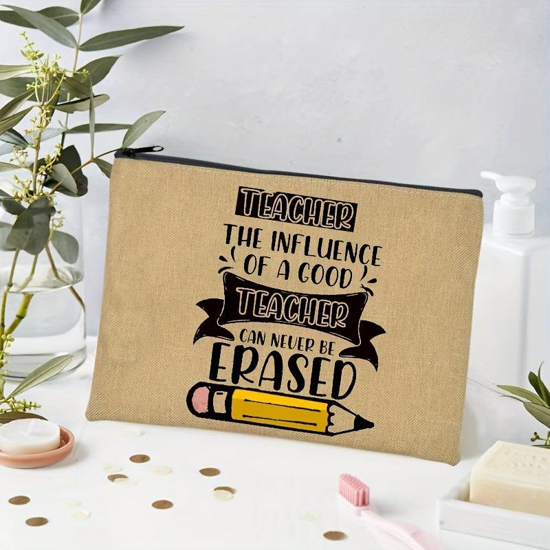 Teacher Print Zipper Wash Bag Cosmetics Toiletry Travel Storage Gift