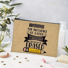 Teacher Print Zipper Wash Bag Cosmetics Toiletry Travel Storage Gift