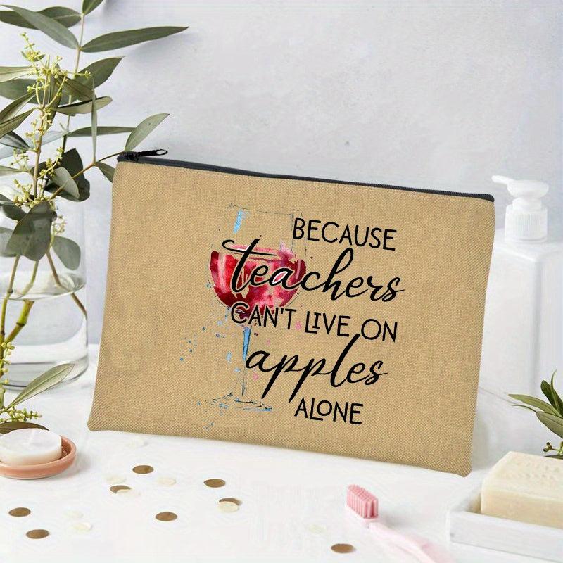 Teacher Print Zipper Wash Bag Cosmetics Toiletry Travel Storage Gift