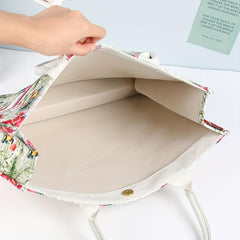 Retro Floral Tote Bag Large Capacity Print Tote Bag