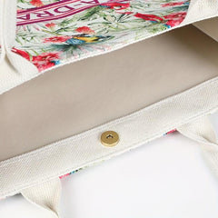 Retro Floral Tote Bag Large Capacity Print Tote Bag