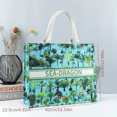 Retro Floral Tote Bag Large Capacity Print Tote Bag