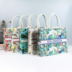 Retro Floral Tote Bag Large Capacity Print Tote Bag