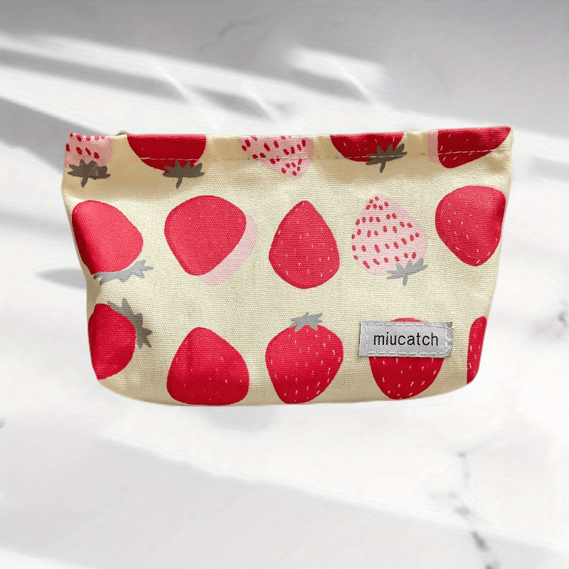 Strawberry Carry on Bag For Women Soft Large Capacity Cosmetic Bag