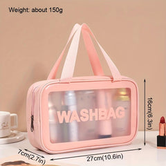 Clear Travel Toiletry Bag - Waterproof PVC Makeup Cosmetic Bag for Women