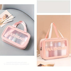 Clear Travel Toiletry Bag - Waterproof PVC Makeup Cosmetic Bag for Women