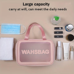 Clear Travel Toiletry Bag - Waterproof PVC Makeup Cosmetic Bag for Women