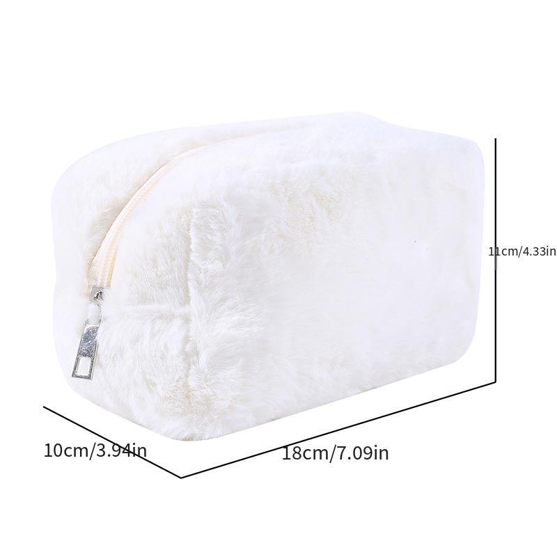 Soft Plush Cosmetic Bag Fluffy Makeup Storage Travel Handbag