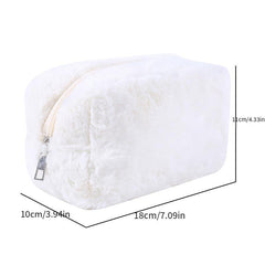 Soft Plush Cosmetic Bag Fluffy Makeup Storage Travel Handbag