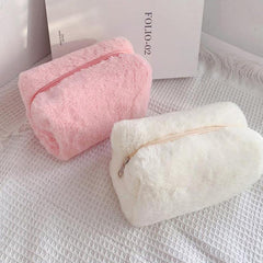Soft Plush Cosmetic Bag Fluffy Makeup Storage Travel Handbag