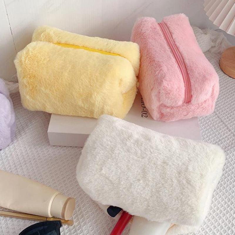 Soft Plush Cosmetic Bag Fluffy Makeup Storage Travel Handbag