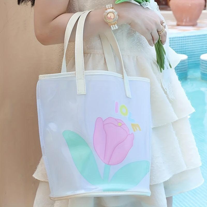 Transparent PVC Beach Bag Foldable Travel Storage Portable Swimming Bag