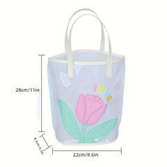 Transparent PVC Beach Bag Foldable Travel Storage Portable Swimming Bag