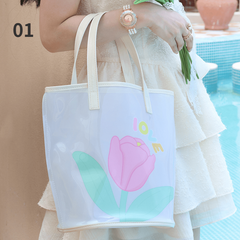 Transparent PVC Beach Bag Foldable Travel Storage Portable Swimming Bag