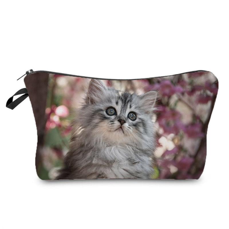 Cartoon Cat Women's Cosmetic Bag Portable Storage Bag