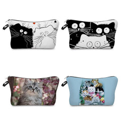 Cartoon Cat Women's Cosmetic Bag Portable Storage Bag
