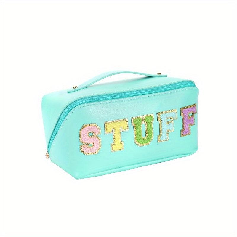 Letter Embroidered Cosmetic Bag Waterproof Large Capacity
