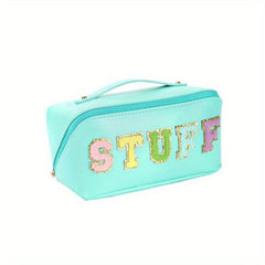 Letter Embroidered Cosmetic Bag Waterproof Large Capacity