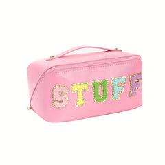 Letter Embroidered Cosmetic Bag Waterproof Large Capacity