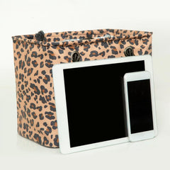 Leopard Pattern Bath Bag Portable Bath Basket