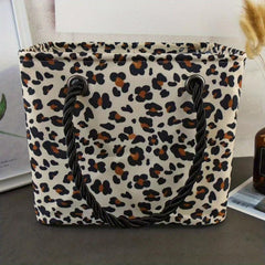 Leopard Pattern Bath Bag Portable Bath Basket