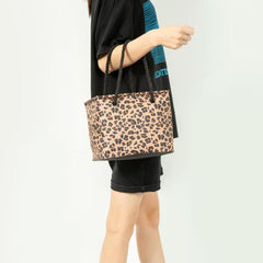 Leopard Pattern Bath Bag Portable Bath Basket