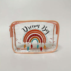 Rainbow Transparent Makeup Bag Inspirational Pattern Waterproof Cosmetic Pouch
