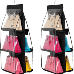 2 Pcs Hanging Purse Handbag Organizer Clear Storage Holder