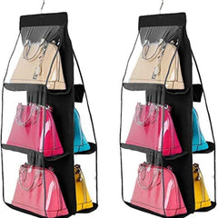 2 Pcs Hanging Purse Handbag Organizer Clear Storage Holder
