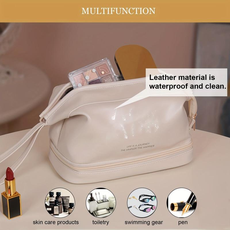 Large Makeup Bag Double Layer Cosmetic Bag Travel Makeup Bag