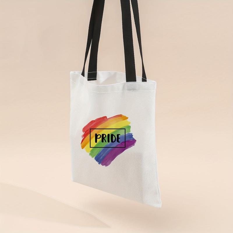 Rainbow Striped Canvas Bag For Women - Artistic and Refreshing