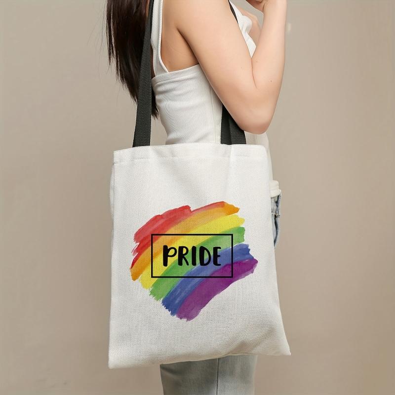 Rainbow Striped Canvas Bag For Women - Artistic and Refreshing