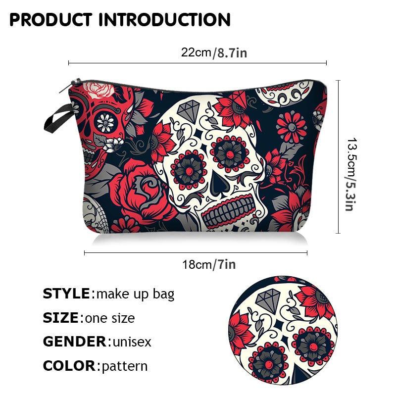 Halloween Skeleton Makeup Bag Multifunctional Toiletry Storage Bag