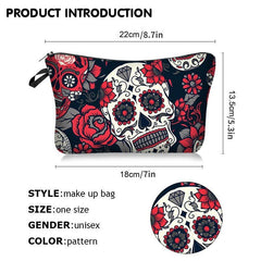 Halloween Skeleton Makeup Bag Multifunctional Toiletry Storage Bag