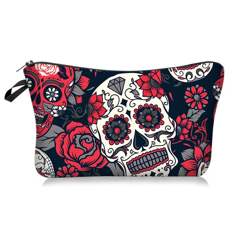 Halloween Skeleton Makeup Bag Multifunctional Toiletry Storage Bag
