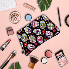 Skull Digital Print Waterproof Cosmetic Bag Soft Wash Bag Travel Storage