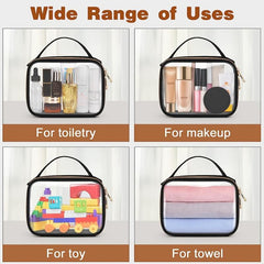 Clear Makeup Bag with Handles for Travel Toiletries