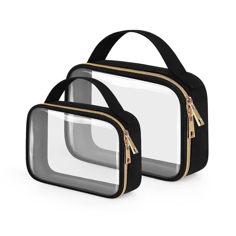 Clear Makeup Bag with Handles for Travel Toiletries