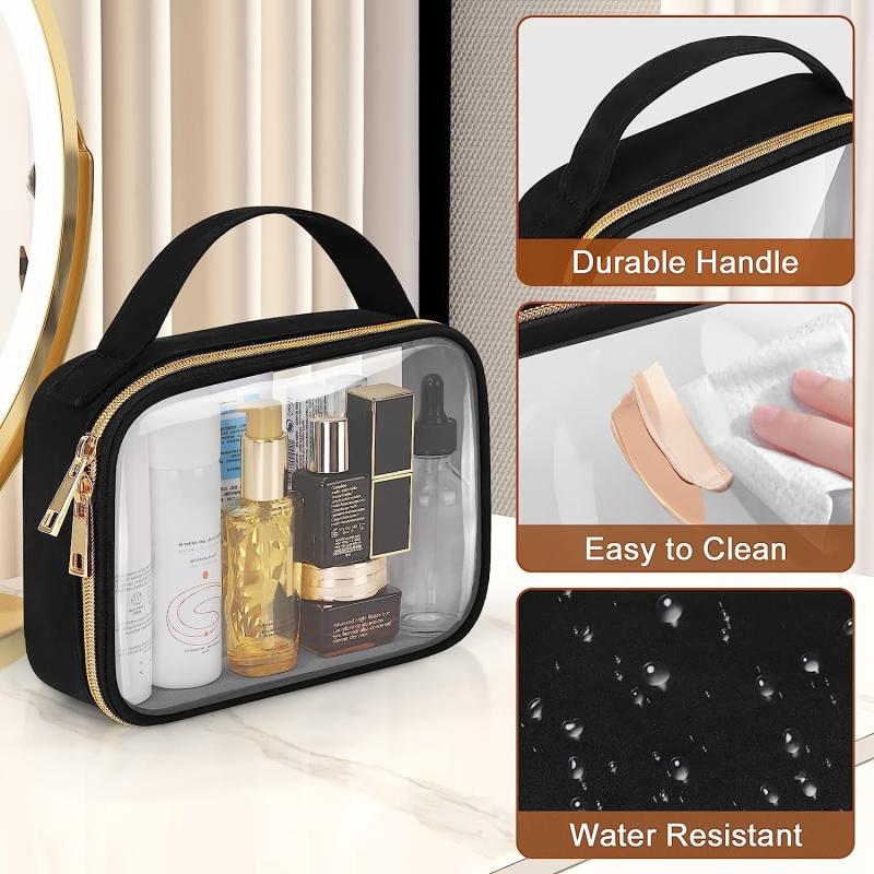Clear Makeup Bag with Handles for Travel Toiletries