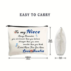 Fashionable Words Print Wash Bag Lightweight Makeup Organizer Nice Gift