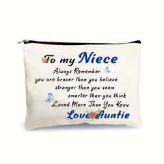 Fashionable Words Print Wash Bag Lightweight Makeup Organizer Nice Gift