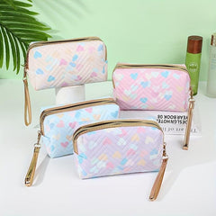 Heart Printed Cosmetic Bag Portable Storage Bag Toiletry Bag Makeup Storage Bag