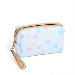 Heart Printed Cosmetic Bag Portable Storage Bag Toiletry Bag Makeup Storage Bag