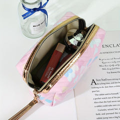 Heart Printed Cosmetic Bag Portable Storage Bag Toiletry Bag Makeup Storage Bag